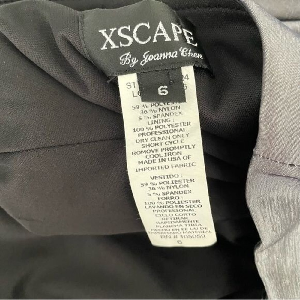 Xscape gray metallic Flower one shoulder sheath midi dress formal 6 - Picture 10 of 11